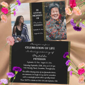 Viering van het leven toen en nu 2 foto begrafenis kaart