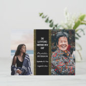 Viering van het leven toen en nu 2 foto begrafenis kaart (Staand voorkant)