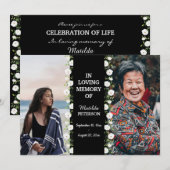 Viering van het leven toen en nu 2 foto begrafenis kaart (Voorkant / Achterkant)