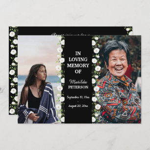 Viering van het leven toen en nu 2 foto begrafenis kaart