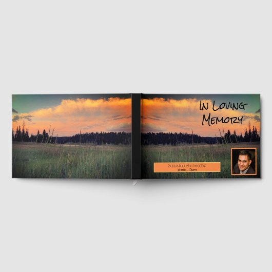 Viering van het leven Tranquil Sunset Custom Photo Gastenboek (Volledig)