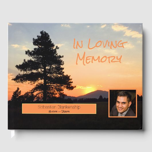 Viering van het leven Tranquil Sunset Custom Photo Gastenboek (Voorkant)