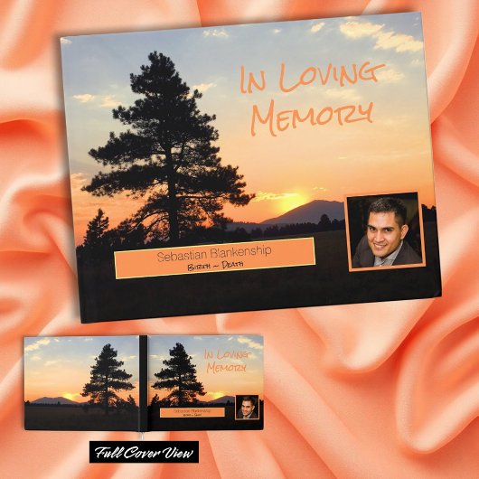 Viering van het leven Tranquil Sunset Custom Photo Gastenboek