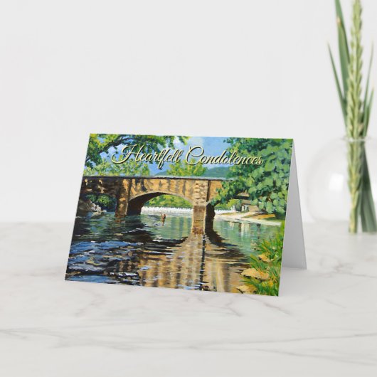Viering van het leven Trout Stream Sympathy Card Kaart (Voorkant)