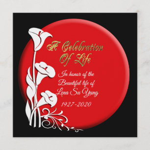 Viering van het leven Uitnodiging Asian Lily