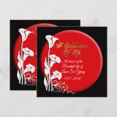 Viering van het leven Uitnodiging Aziatische Lelie (Voorkant / Achterkant)