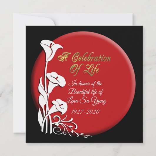 Viering van het leven Uitnodiging Aziatische Lelie (Voorkant)