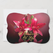 Viering van het leven Uitnodiging Aziatische Lelie (Voorkant)