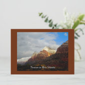 Viering van het Leven Uitnodiging, Bergen, Wolken Kaart (Staand voorkant)