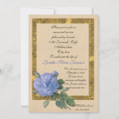 Viering van het leven Uitnodiging blauw roos (Achterkant)