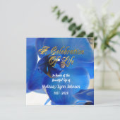 Viering van het leven Uitnodiging Blauwe orchidee (Staand voorkant)