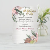 Viering van het leven Uitnodiging bloemen en Ivy (Staand voorkant)