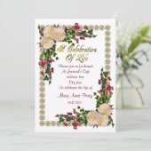 Viering van het leven Uitnodiging bloemenfeest lij (Staand voorkant)