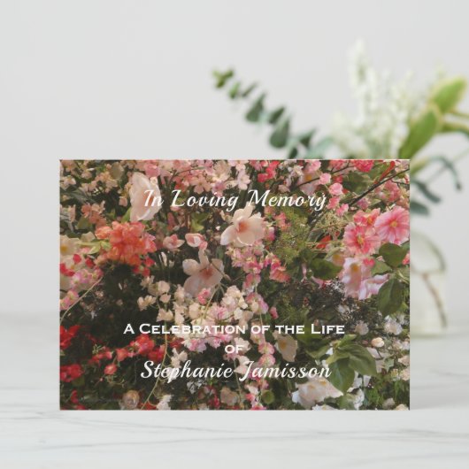 Viering van het leven Uitnodiging Boho Chic Floral (Staand voorkant)