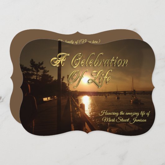 Viering van het leven uitnodiging boten in de have (Voorkant / Achterkant)