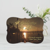 Viering van het leven uitnodiging boten in de have (Staand voorkant)