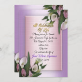 Viering van het leven Uitnodiging calla lelies (Voorkant / Achterkant)