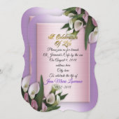 Viering van het leven Uitnodiging calla lelies (Voorkant / Achterkant)