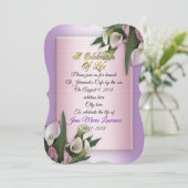 Viering van het leven Uitnodiging calla lelies (Staand voorkant)