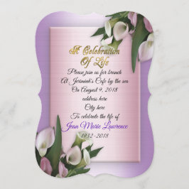 Viering van het leven Uitnodiging calla lelies