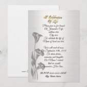 Viering van het leven Uitnodiging Calla lilies (Voorkant / Achterkant)