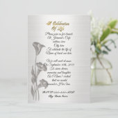 Viering van het leven Uitnodiging Calla lilies (Staand voorkant)