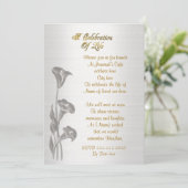 Viering van het leven Uitnodiging Calla lilies (Staand voorkant)