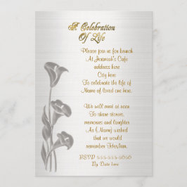 Viering van het leven Uitnodiging Calla lilies