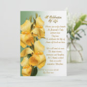 Viering van het leven Uitnodiging Canna lelies (Staand voorkant)