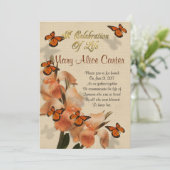 Viering van het leven Uitnodiging canna lelies (Staand voorkant)