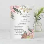 Viering van het leven Uitnodiging florale waterver (Staand voorkant)