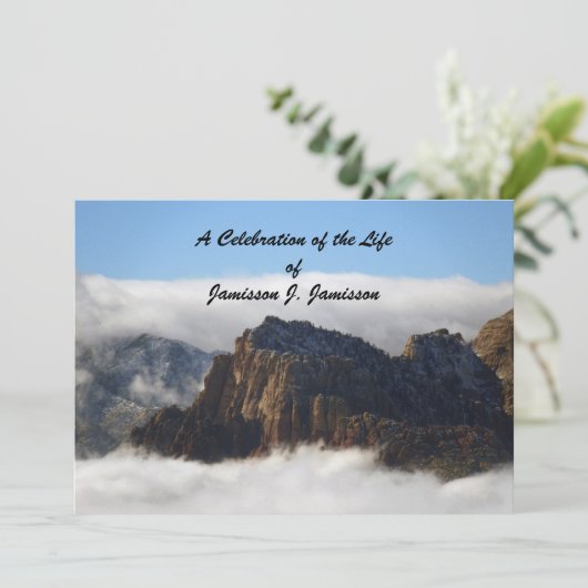 Viering van het leven uitnodiging, genesteld in wo kaart (Staand voorkant)