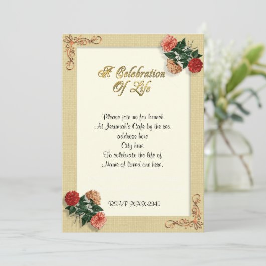 Viering van het leven Uitnodiging  hibiscus (Staand voorkant)