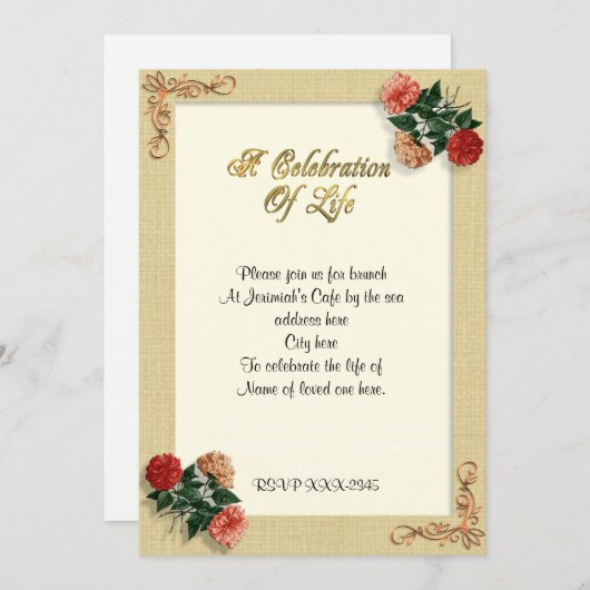 Viering van het leven Uitnodiging hibiscus (Voorkant / Achterkant)