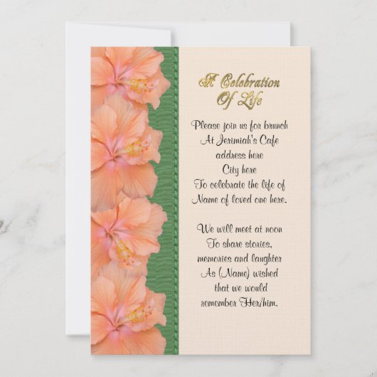 Viering van het leven Uitnodiging hibiscus (Voorkant)