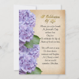 Viering van het leven Uitnodiging hortensia