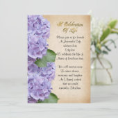 Viering van het leven Uitnodiging hortensia (Staand voorkant)