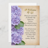 Viering van het leven Uitnodiging hortensia (Voorkant / Achterkant)