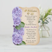 Viering van het leven Uitnodiging hortensia (Staand voorkant)