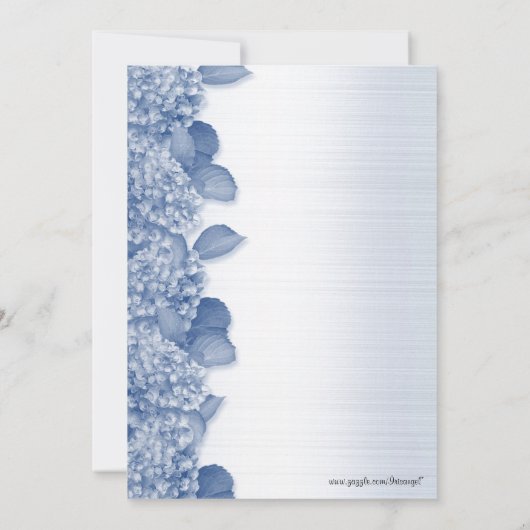 Viering van het leven Uitnodiging hortensia blauw (Achterkant)