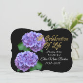 Viering van het leven Uitnodiging hortensia bloeme (Staand voorkant)