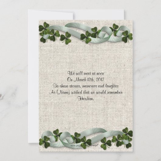 Viering van het leven Uitnodiging Iers Keltisch kr (Achterkant)