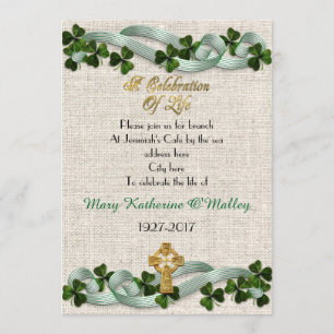 Viering van het leven Uitnodiging Iers Keltisch kr