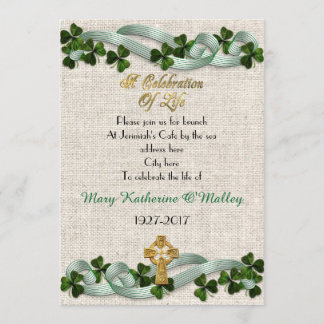 Viering van het leven Uitnodiging Iers Keltisch kr
