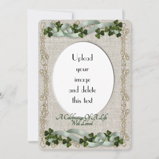 Viering van het leven Uitnodiging Ierse thema (Voorkant)