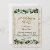 Viering van het leven Uitnodiging Ierse thema (Voorkant)