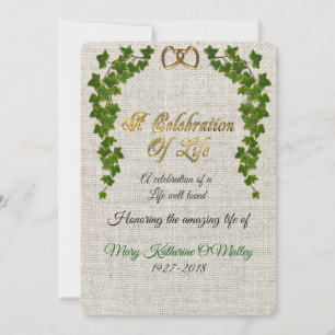 Viering van het leven Uitnodiging Ivy border