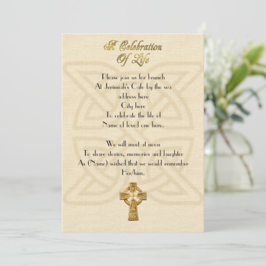 Viering van het leven Uitnodiging Keltische knoop  (Staand voorkant)