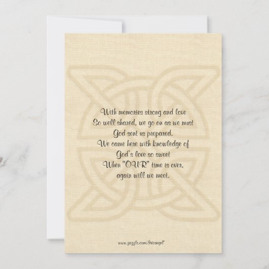 Viering van het leven Uitnodiging Keltische knoop  (Achterkant)