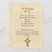 Viering van het leven Uitnodiging Keltische knoop  (Voorkant / Achterkant)